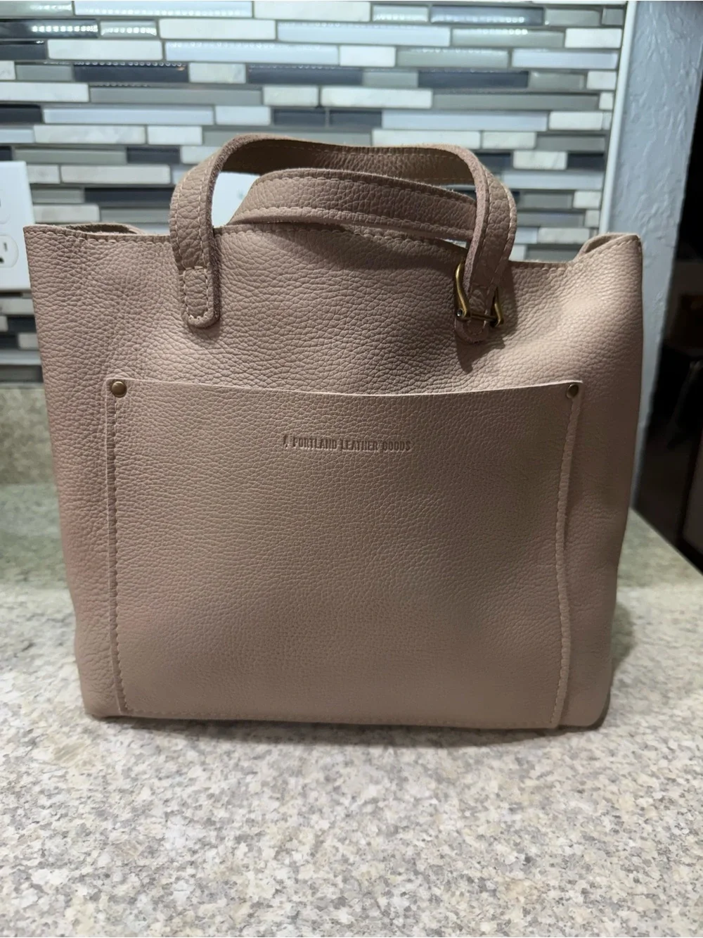 Portland Leather Zip Oatmilk Medium Crossbody